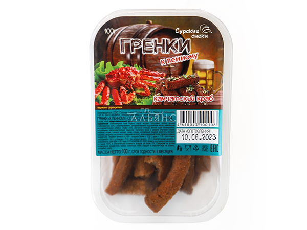Сурские гренки Камчатский краб (100 гр) в Петрозаводске