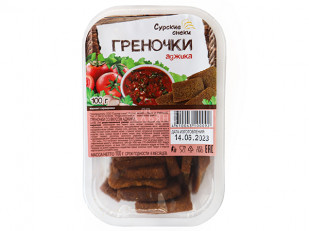 Деревенские гренки со вкусом чеснока и зеленью (Сурские): Сурские гренки с Аджикой (100 гр)